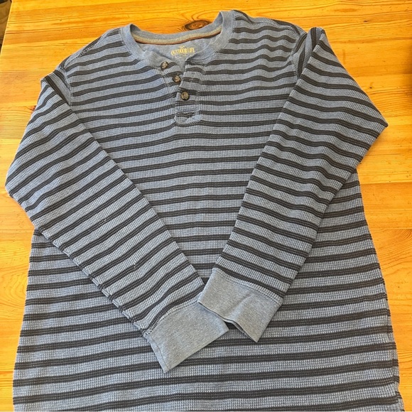 Outdoor life Thermal Henley Blue Stripe Mens L - Picture 1 of 6